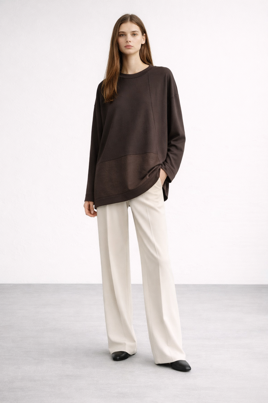 Ceremony 26Y132 Uzun Kollu Bambu Bluz - Kahverengi