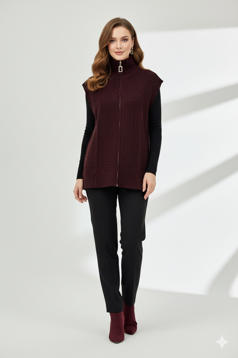 Ghisa 3302 Yelek - Bordo