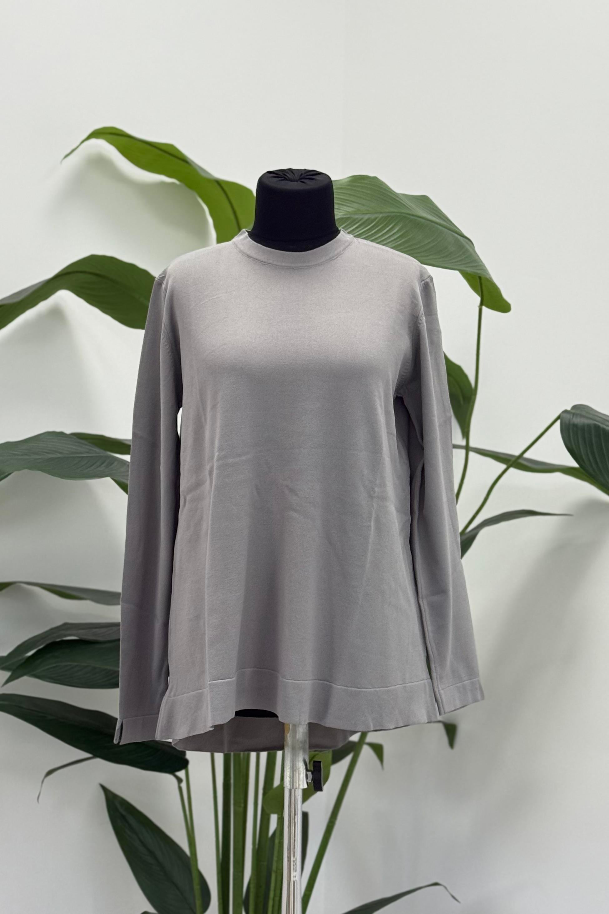 Nuss 902 Etek Üstü Oval Kesim Tunik - Gri