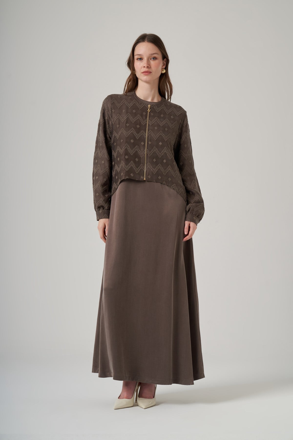 Nuss 2031 Elbise - Vizon