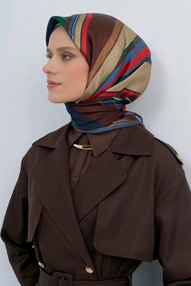 Armine Dj Saf Twill İpek Eşarp 9514D (T) - Zümrüt