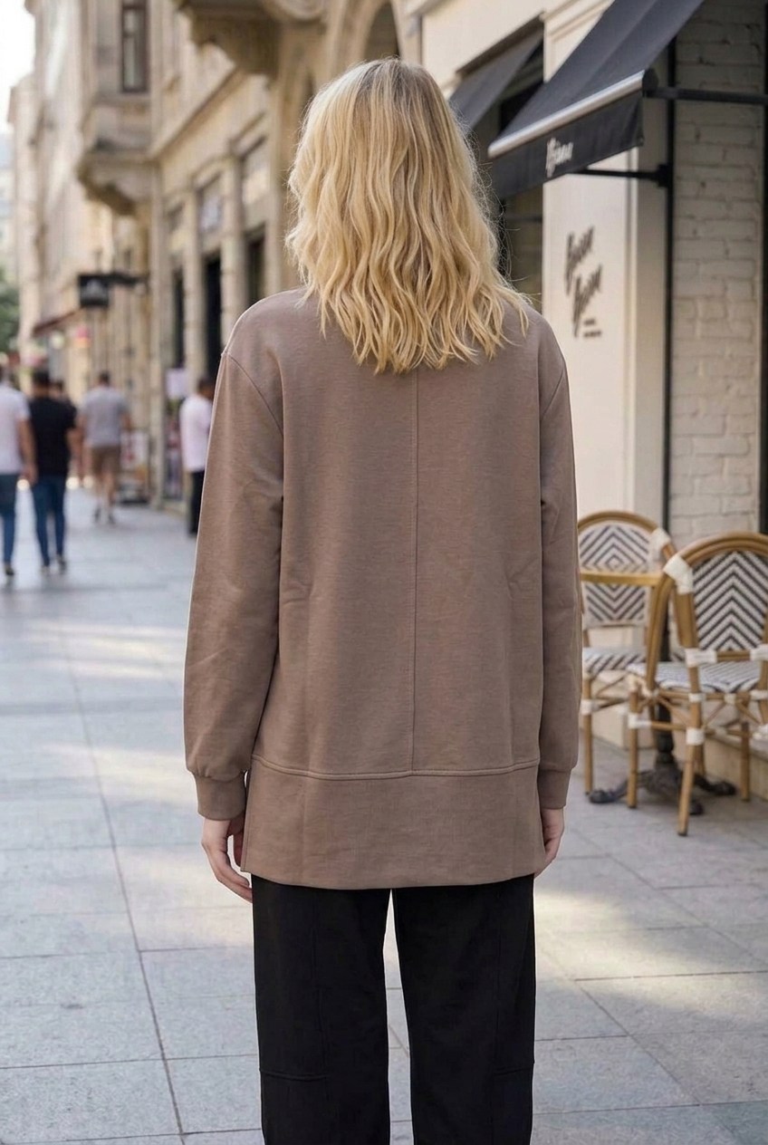 Kuş Baskılı Tunik 1000 Vizon