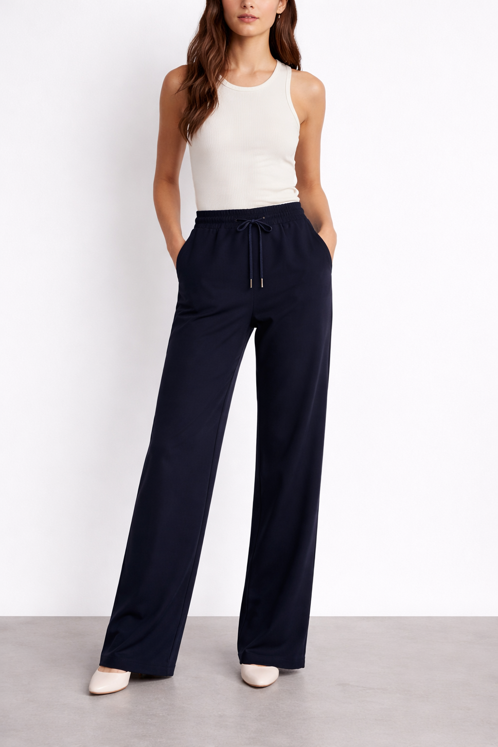 Beli Lastikli Boru Paça Pantolon X-277 - Lacivert