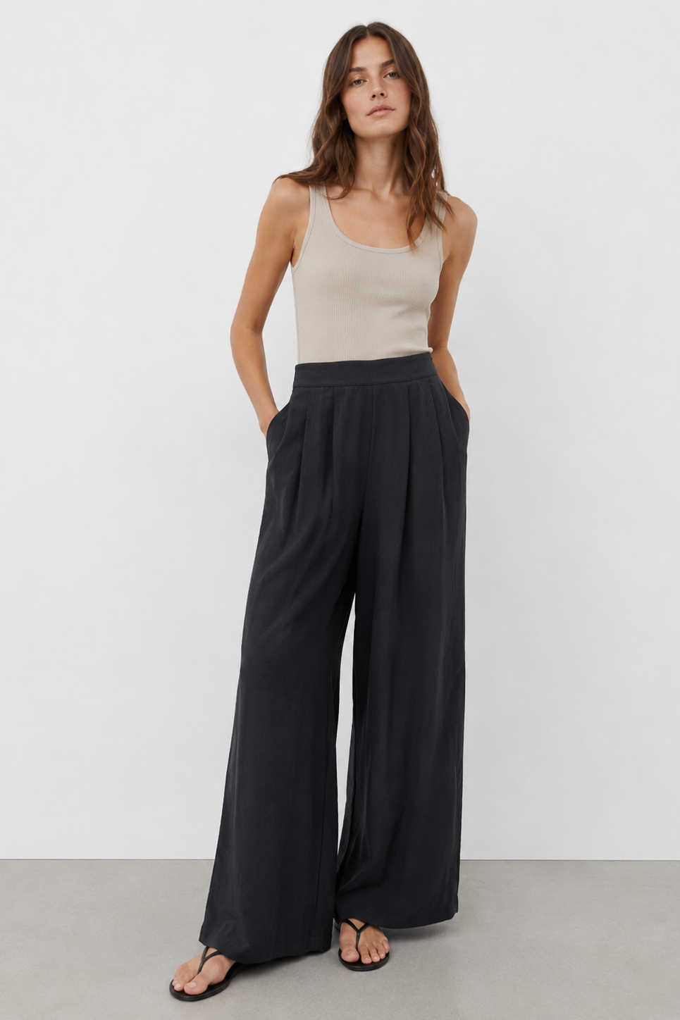 Basic Bol Paça Pantolon 18310 - Siyah