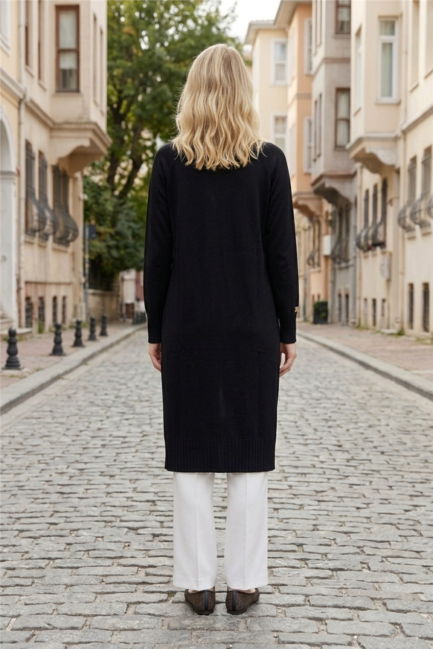 Ön Çiçek Baskılı Tunik 36231 Siyah