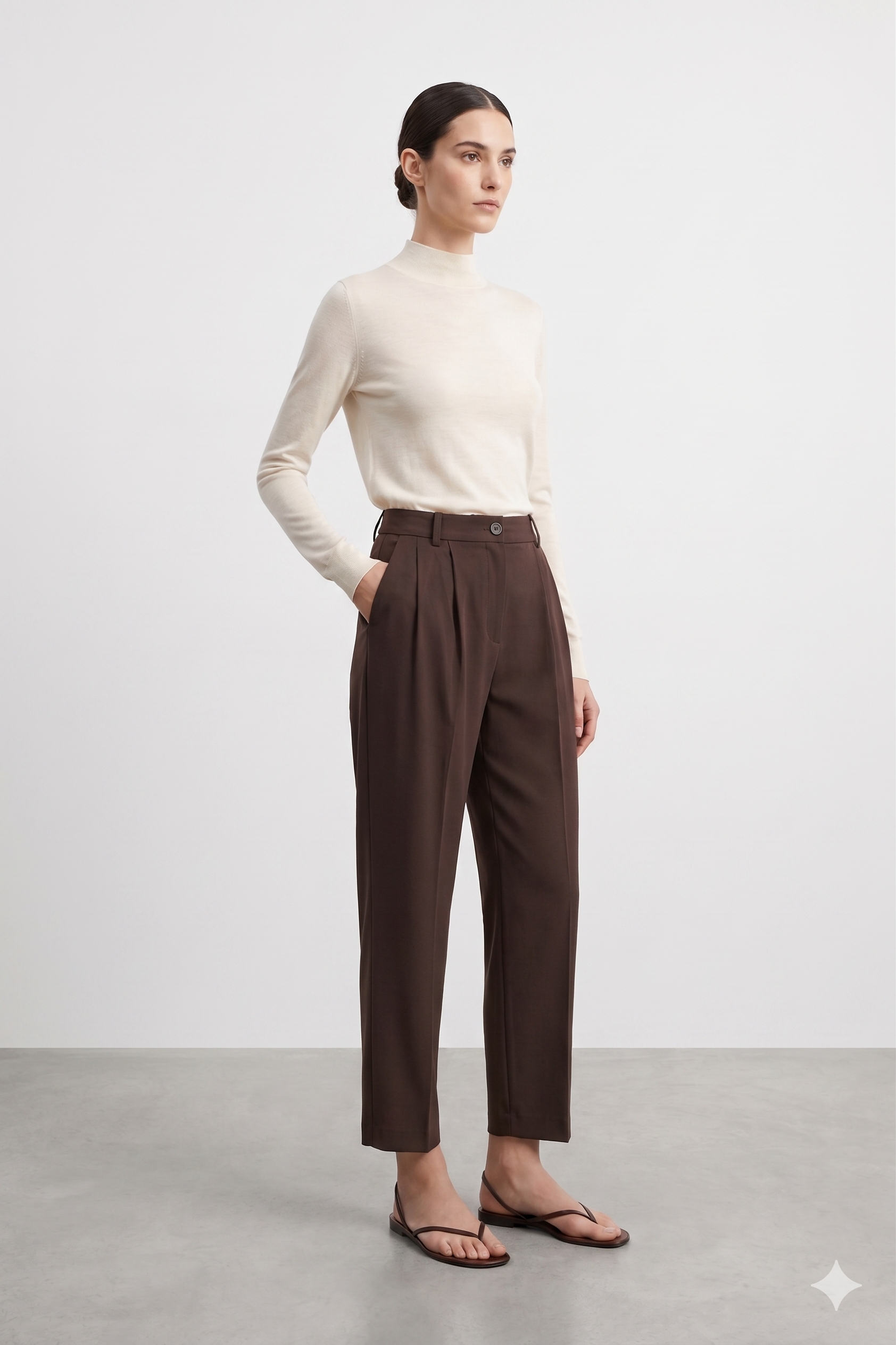 Kalem Kesim Pantolon 18297 - Browni