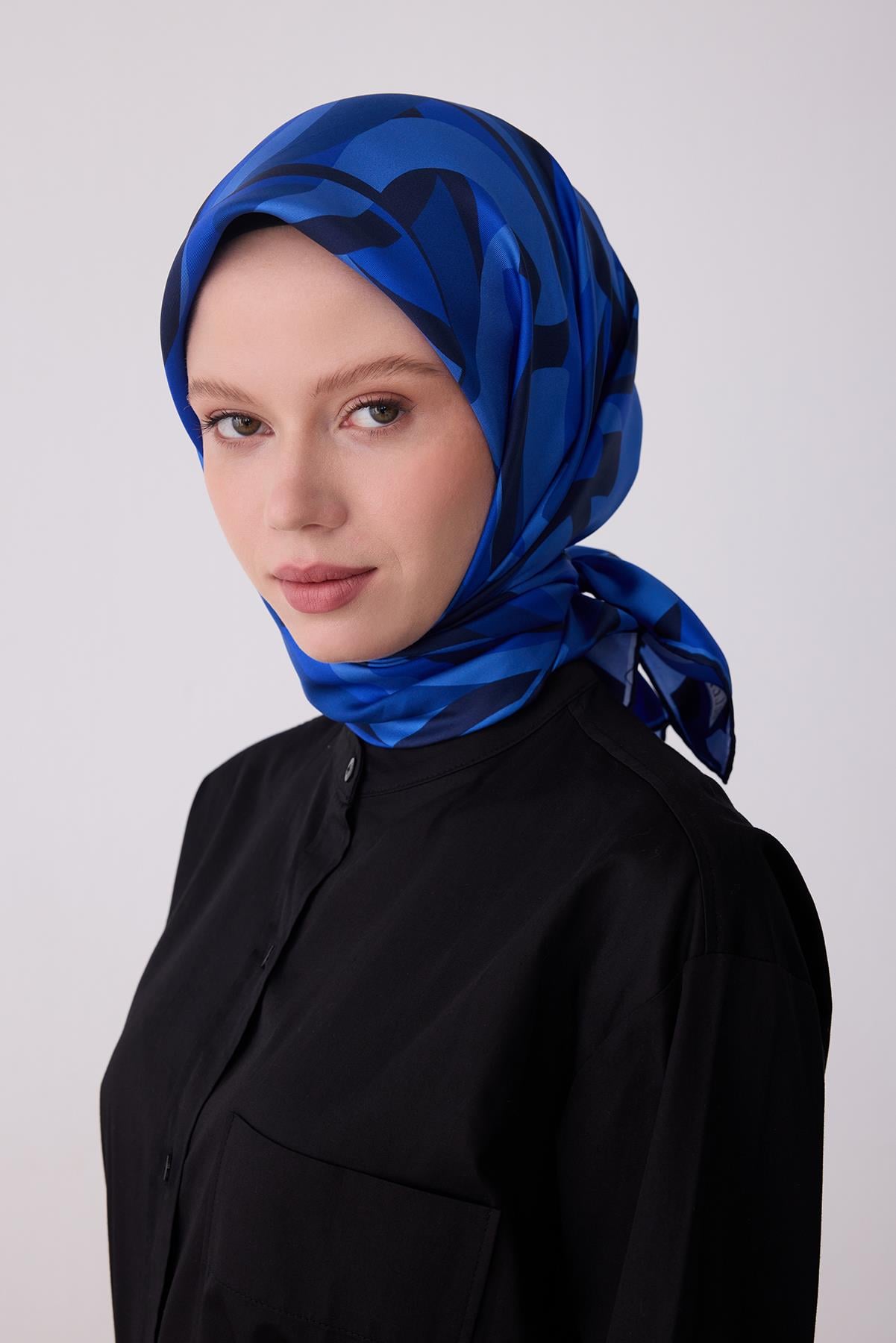 Belli Saf Twill İpek Eşarp 4327D (T) - Saks