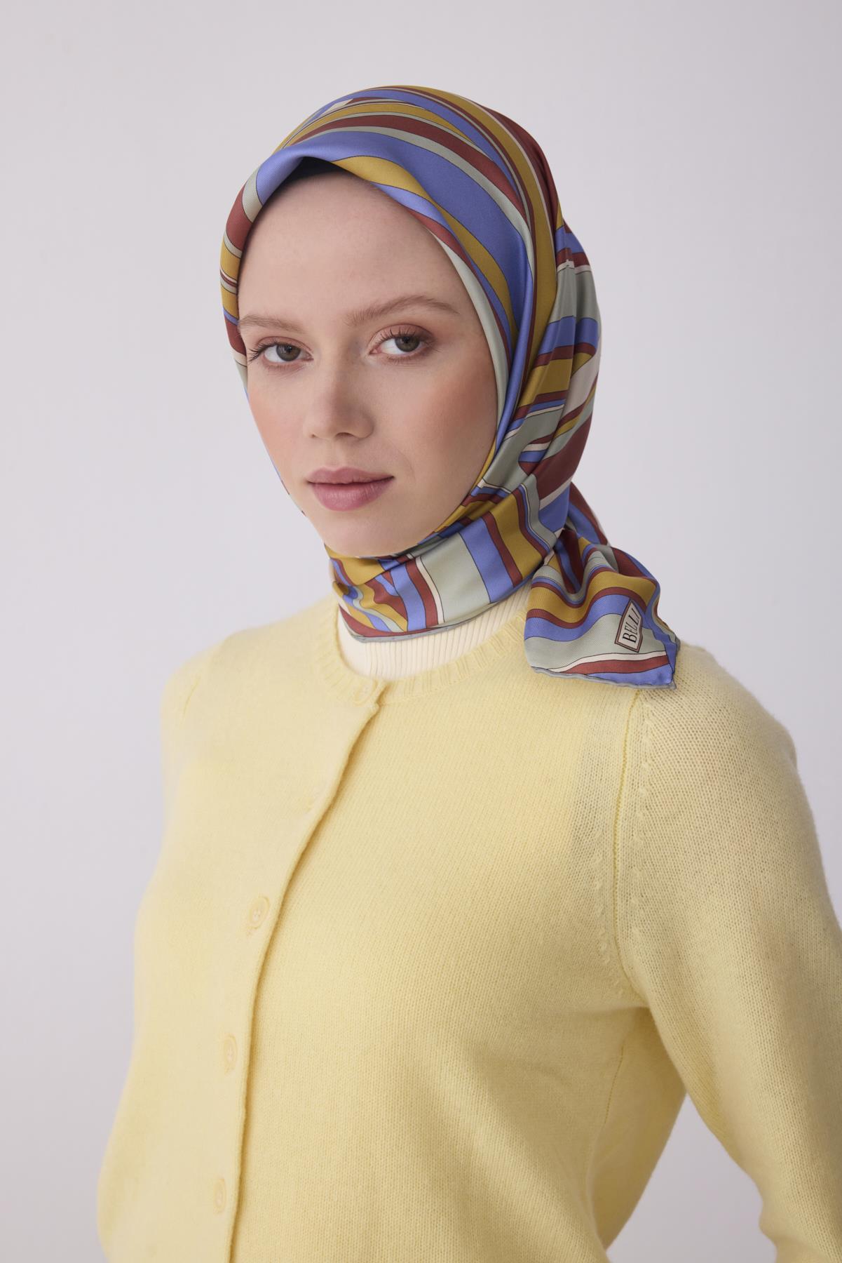 Belli Saf Twill İpek Eşarp 4311D (T) - Browni