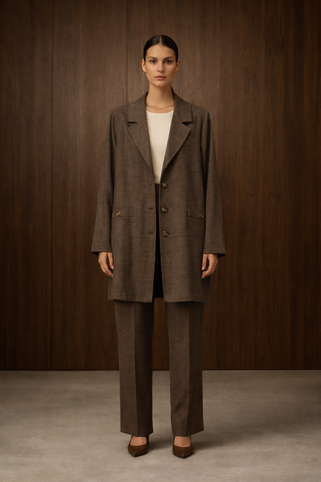 Fuat Gürşen 5605 Sim İşlemeli Ceket - Kahve