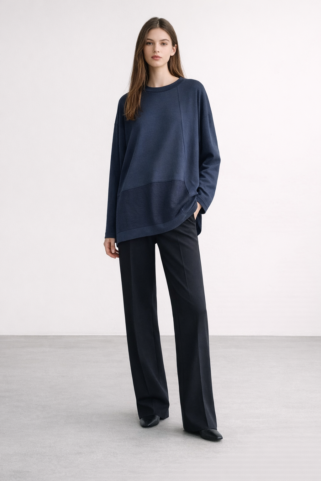 Ceremony 26Y132 Uzun Kollu Bambu Bluz - Lacivert