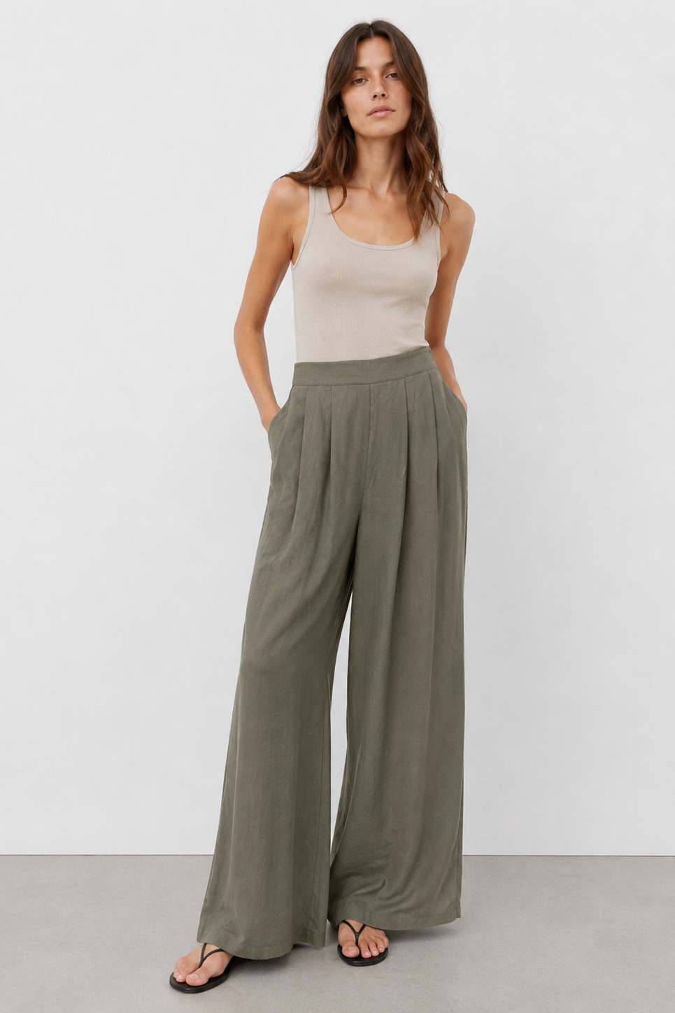 Basic Bol Paça Pantolon 18310 - Koyu Haki