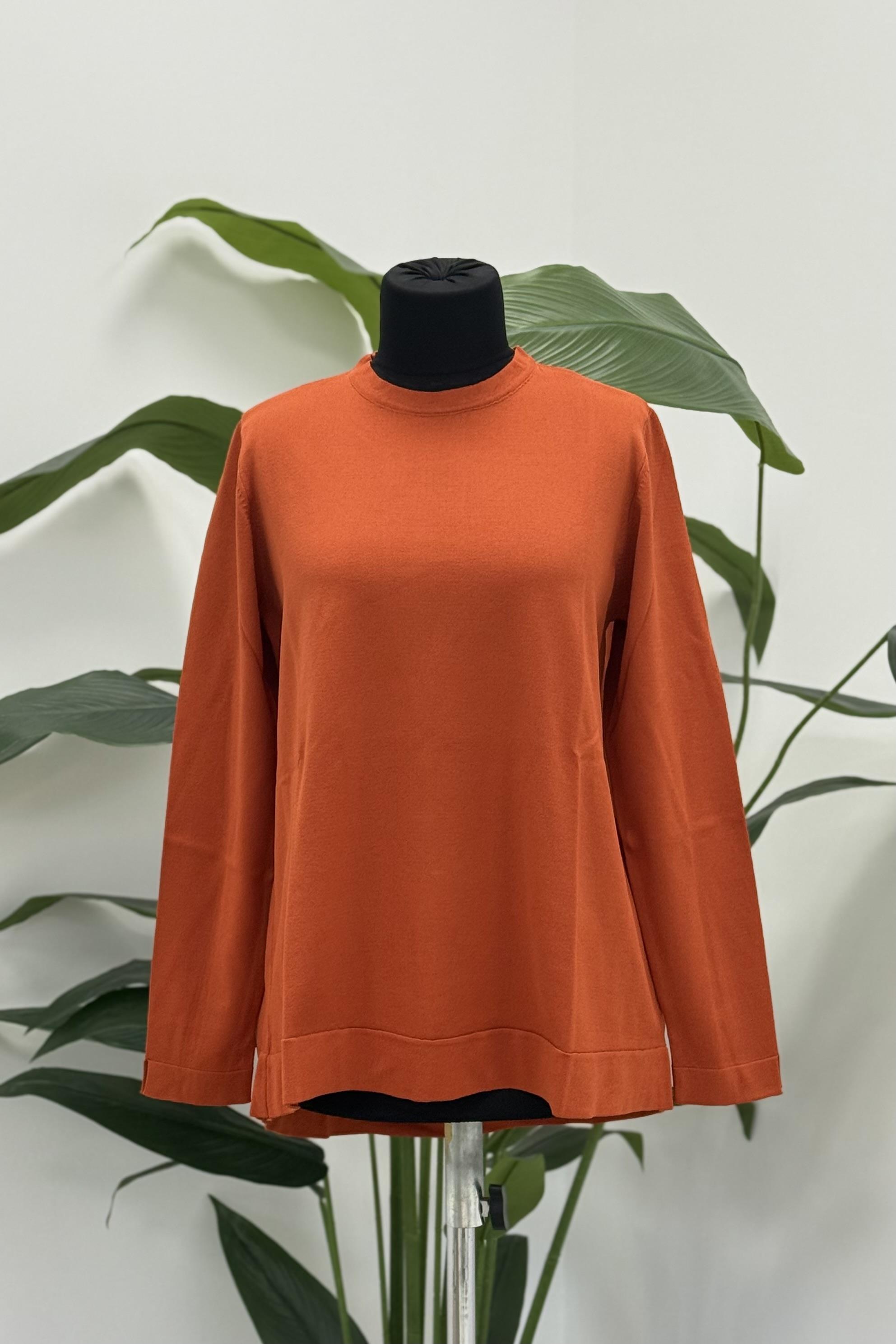 Nuss 902 Etek Üstü Oval Kesim Tunik - Kiremit