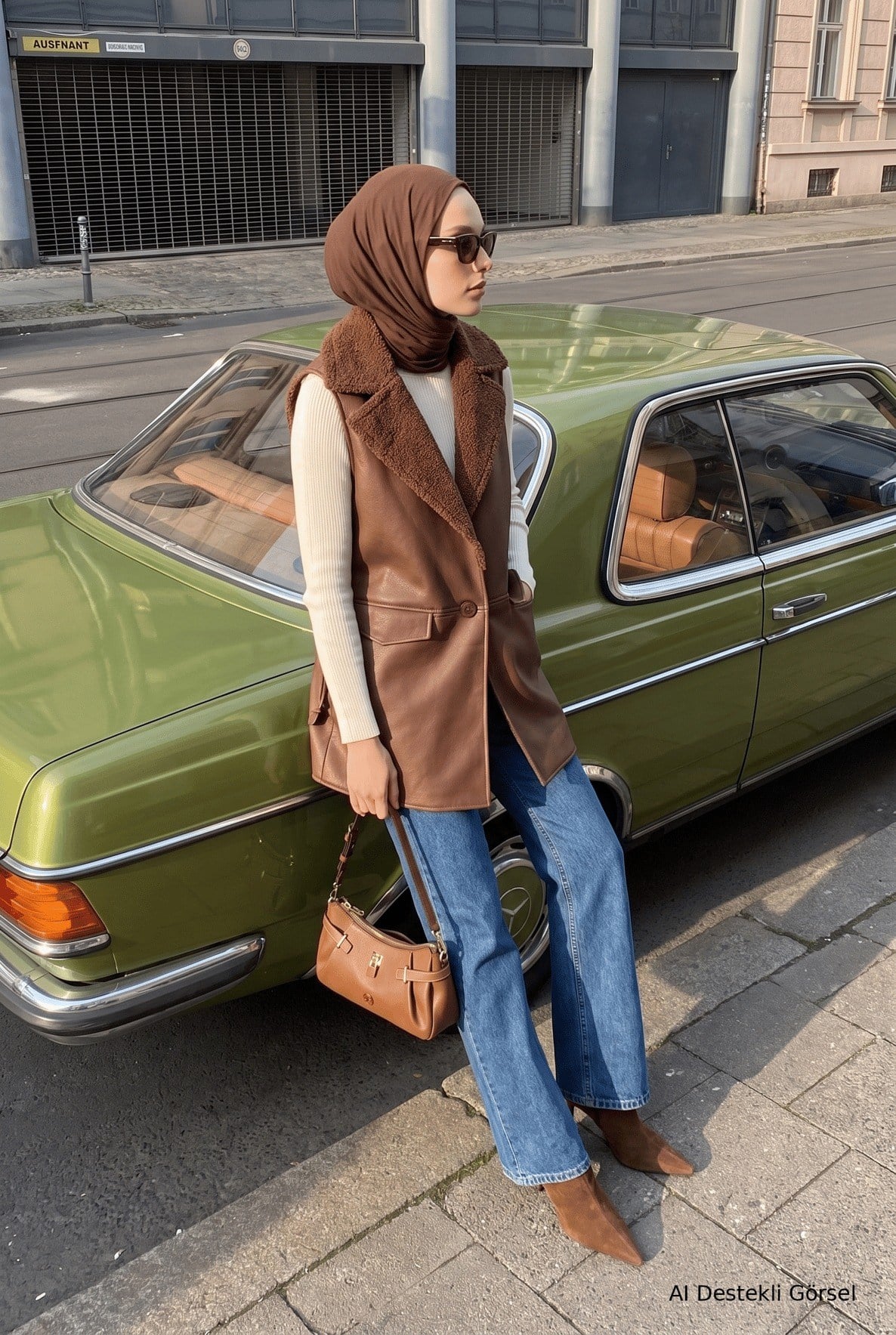 Avenna 26KT549 İçi Kürk Detay Yelek Taba