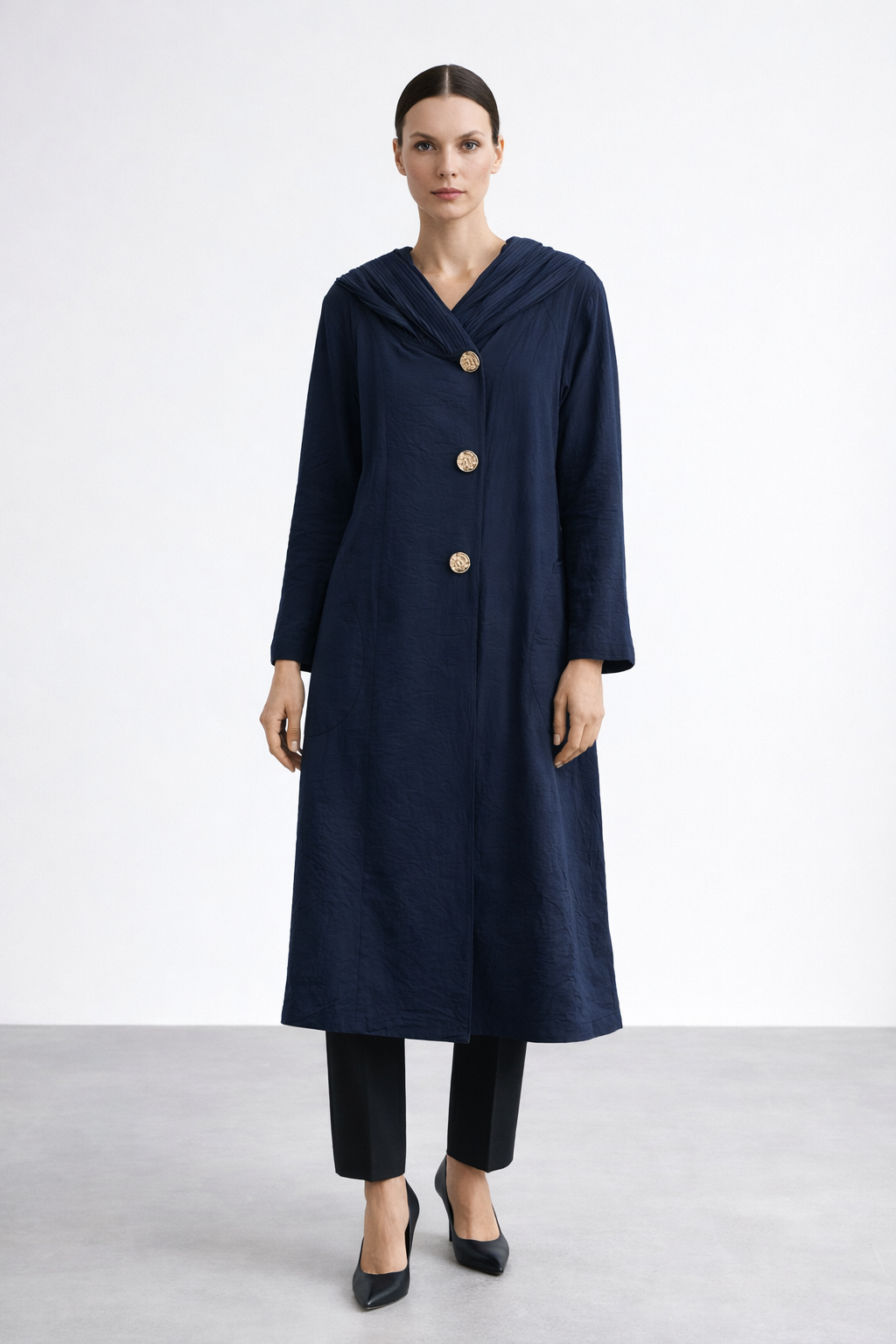 Micca 261561 Düğme Detaylı Ferace - Lacivert