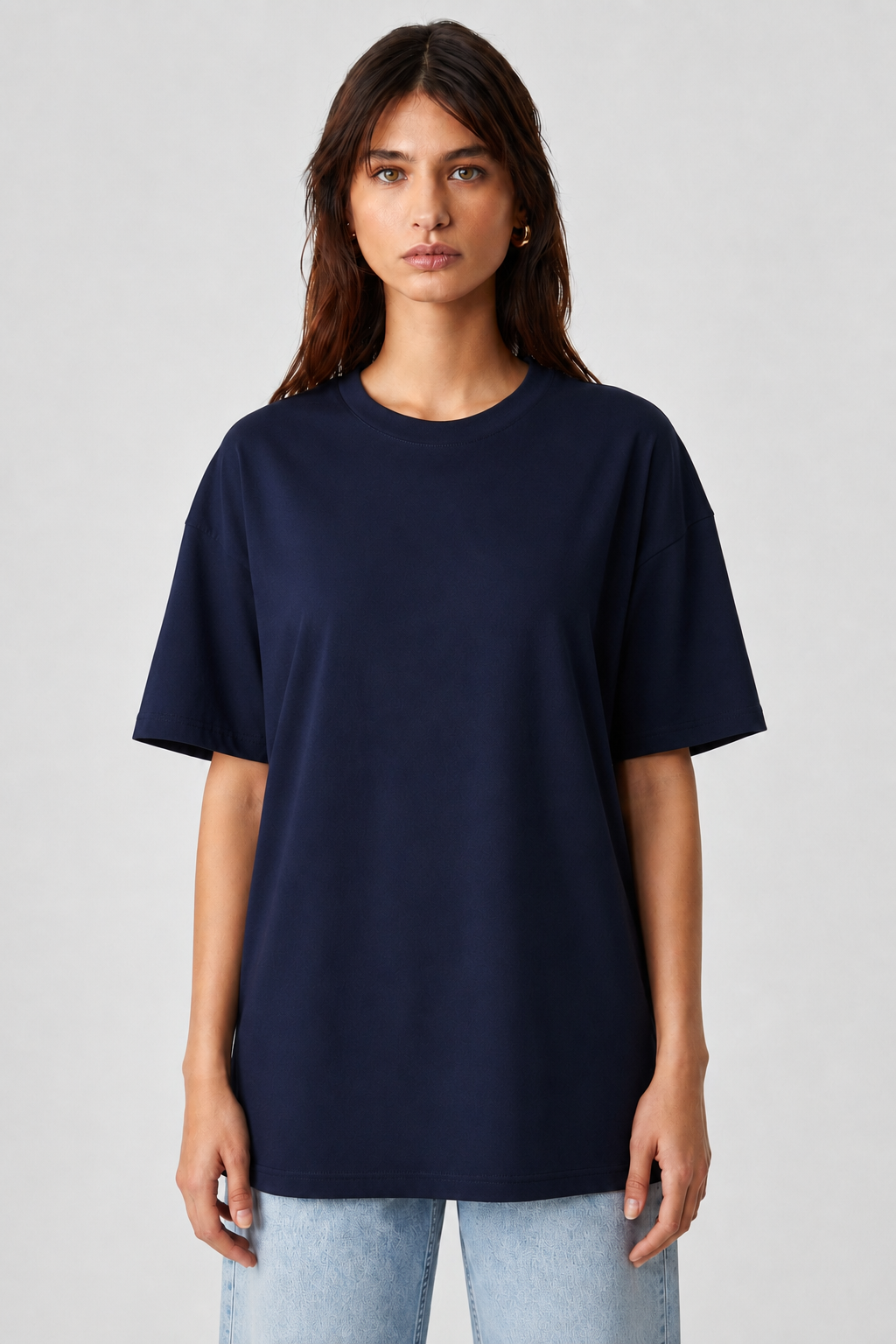 Bisiklet Yaka Basic Tshirt 4026 - Lacivert
