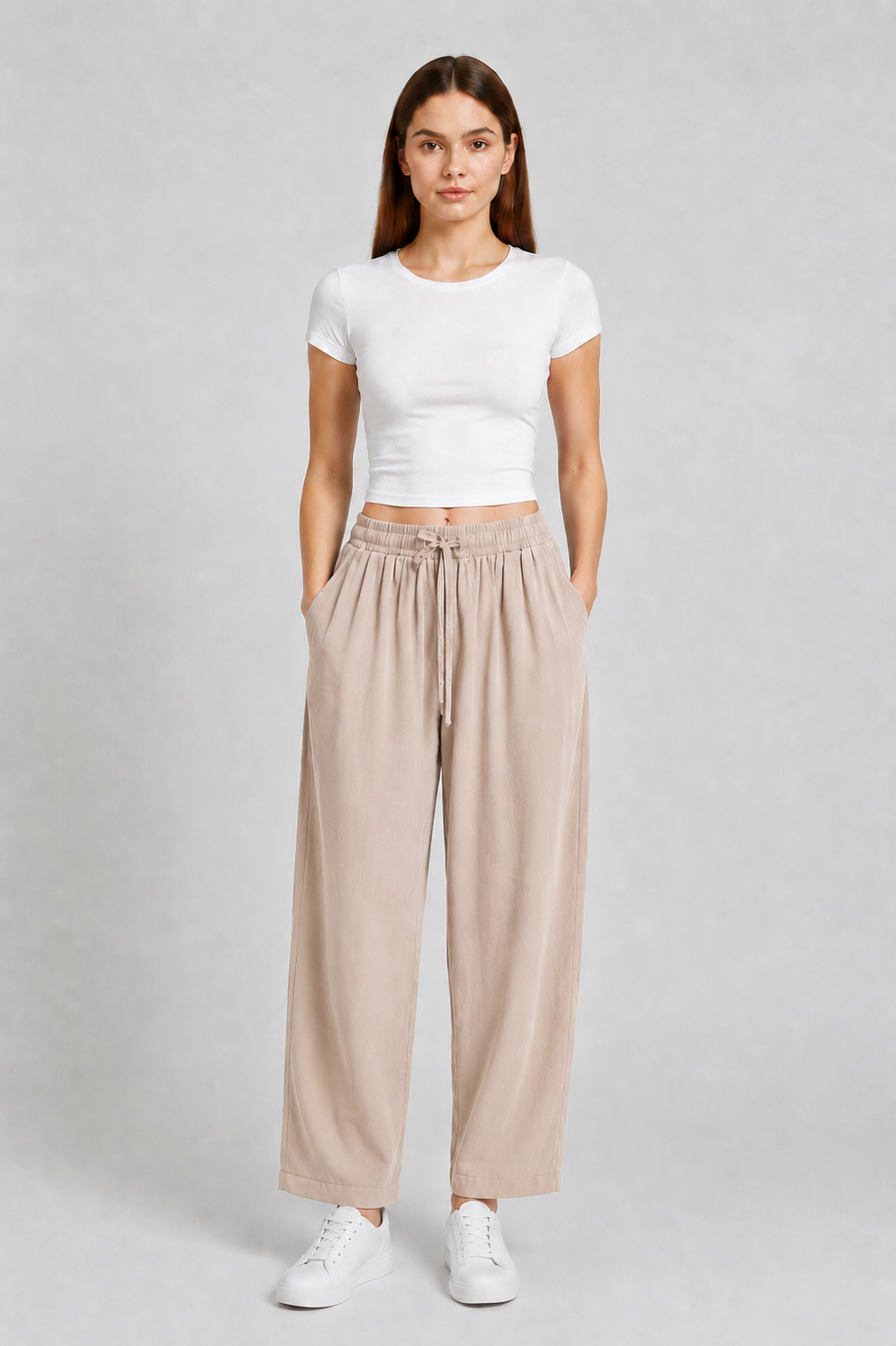 Basic Lastikli Pantolon 1005787 - Bej