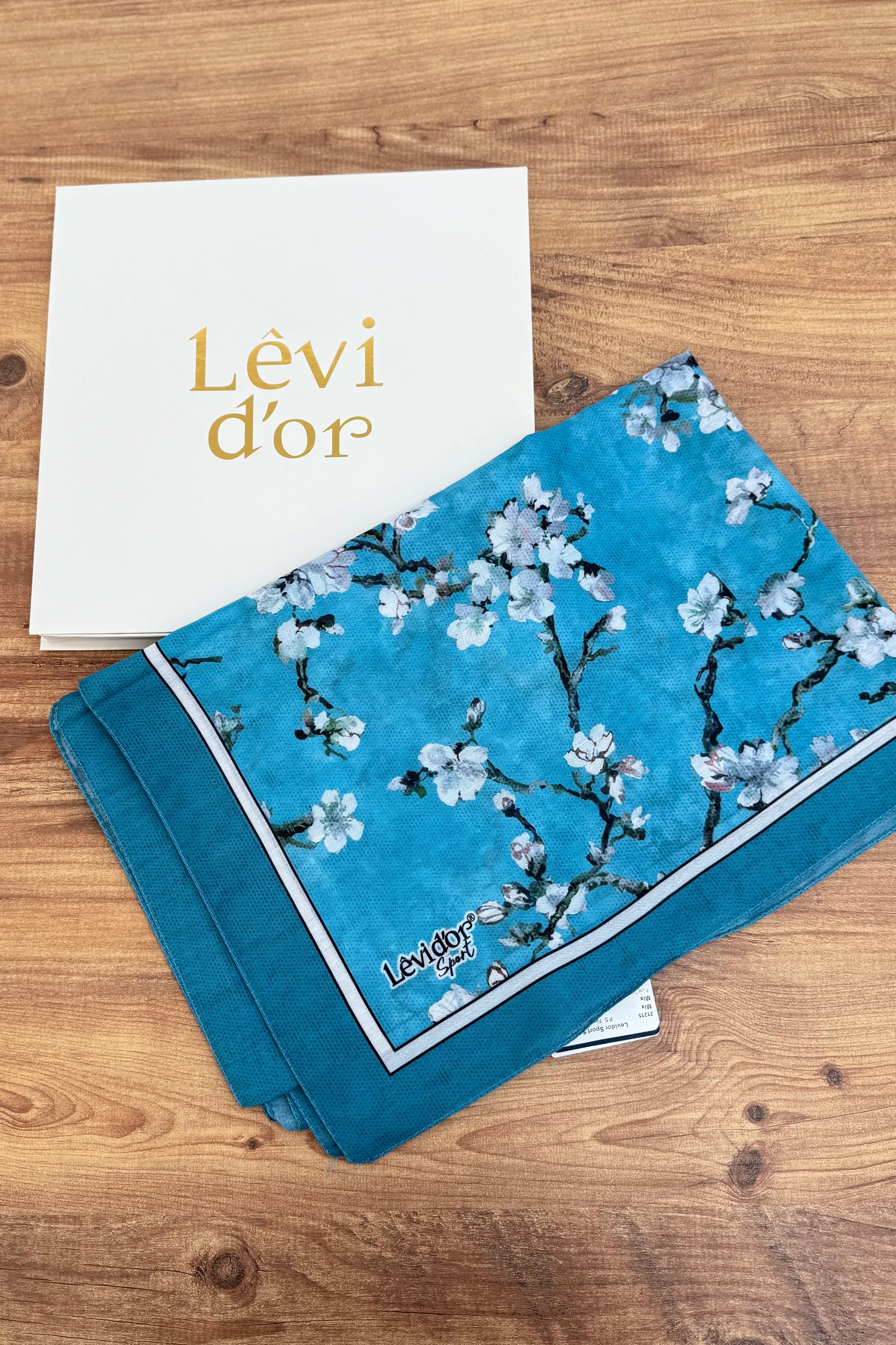 Levidor 21215 Çiçek Desen Şal - Turkuaz Şal LEVİDOR 