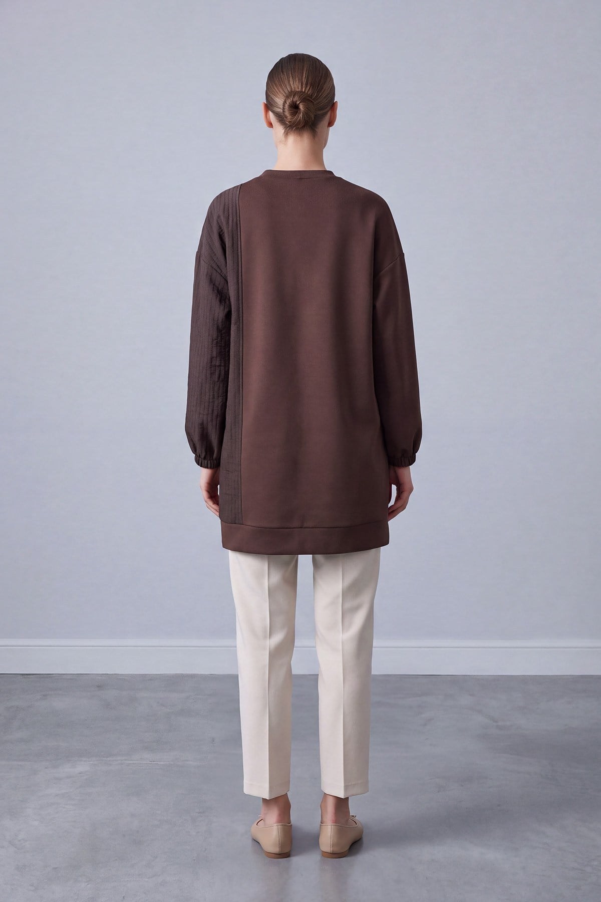 Dik Gizli Fermuar Detay Tunik 10812 Browni