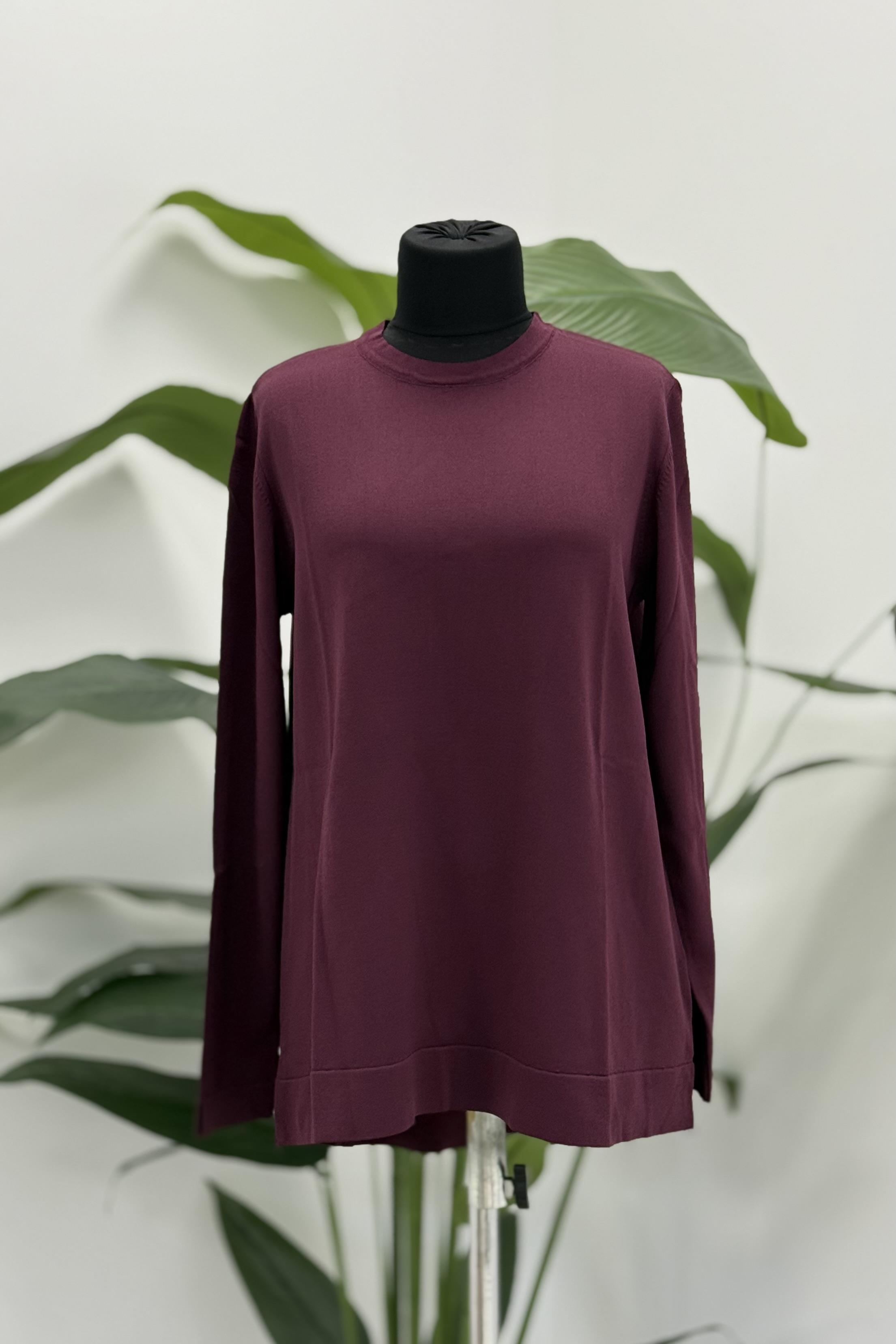 Nuss 902 Etek Üstü Oval Kesim Tunik - Vişne