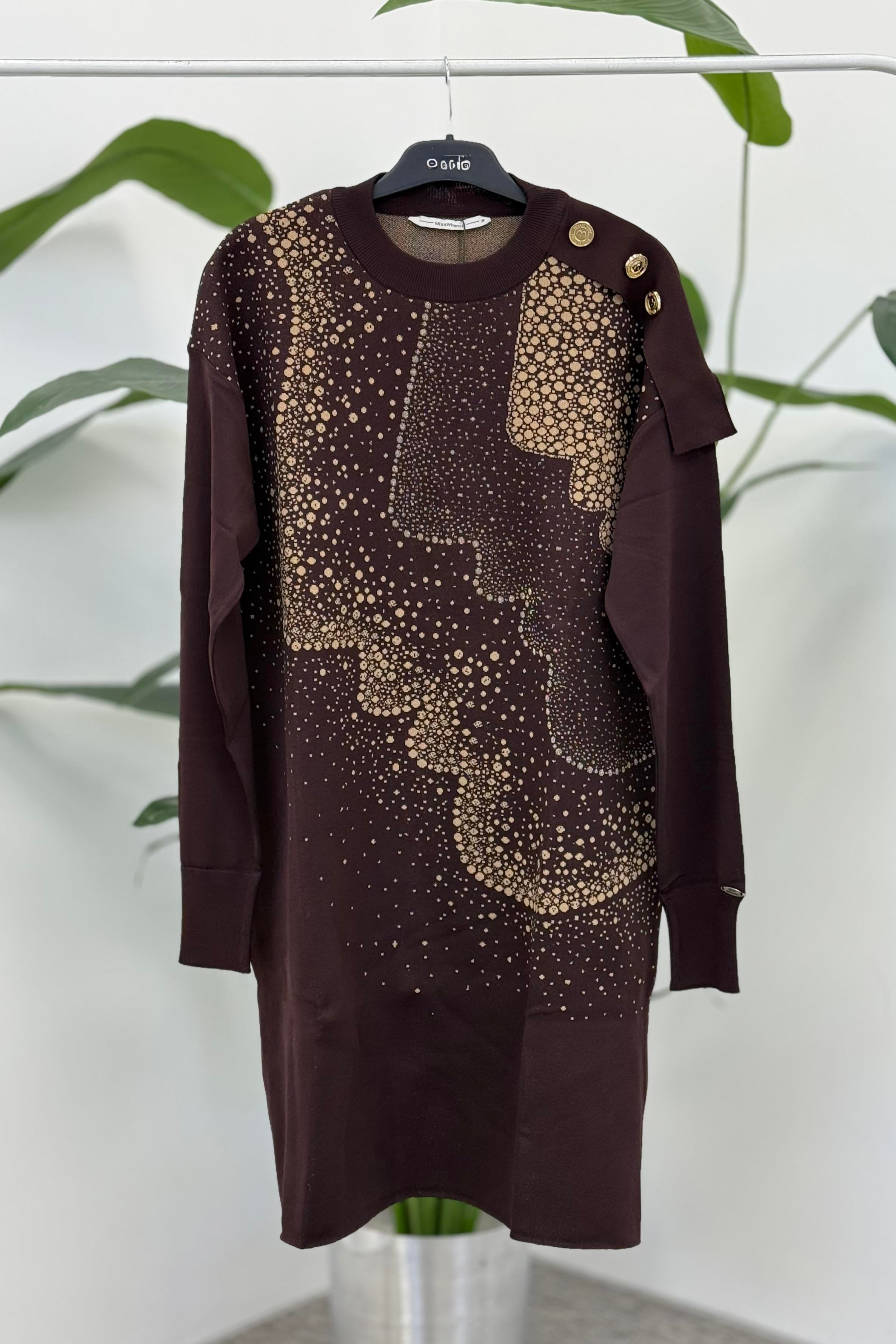 Misswhence Miss 271 Triko Tunik - Kahverengi