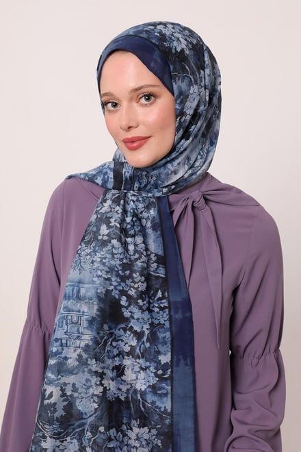 Luven Sara 16591 Silk Elite Şal - Lacivert