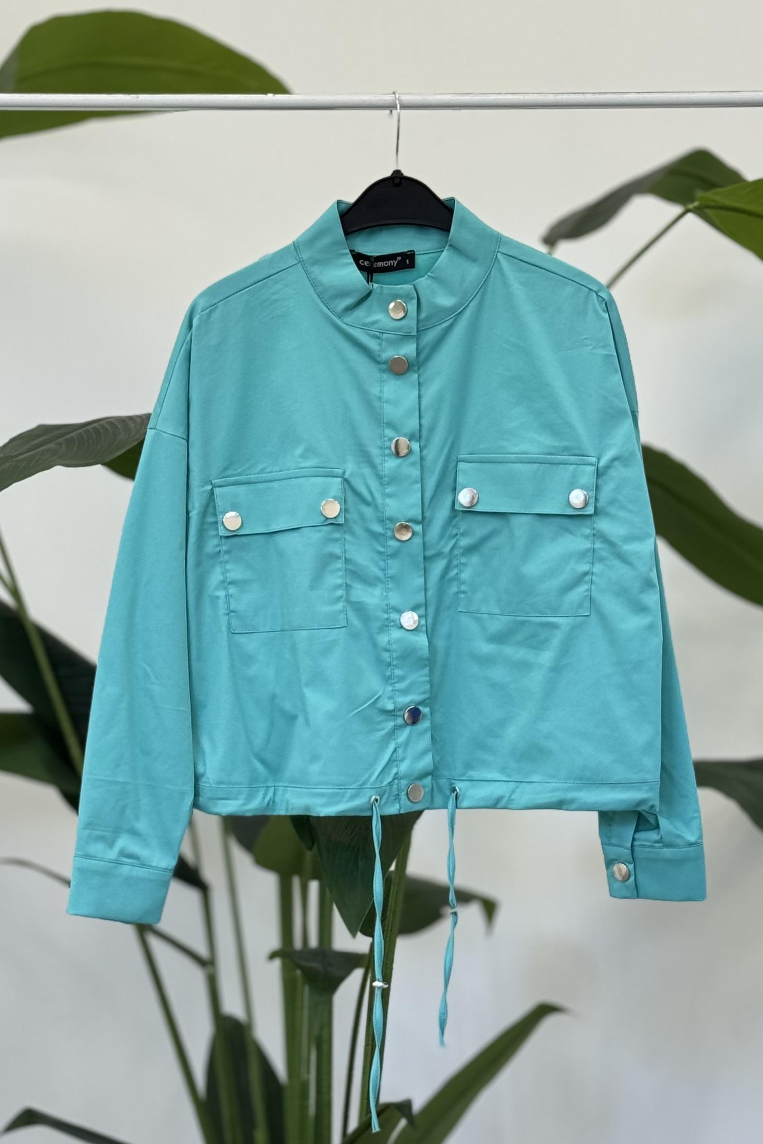 Ceremony 51105 Çıtçıt Detay Ceket - Turkuaz