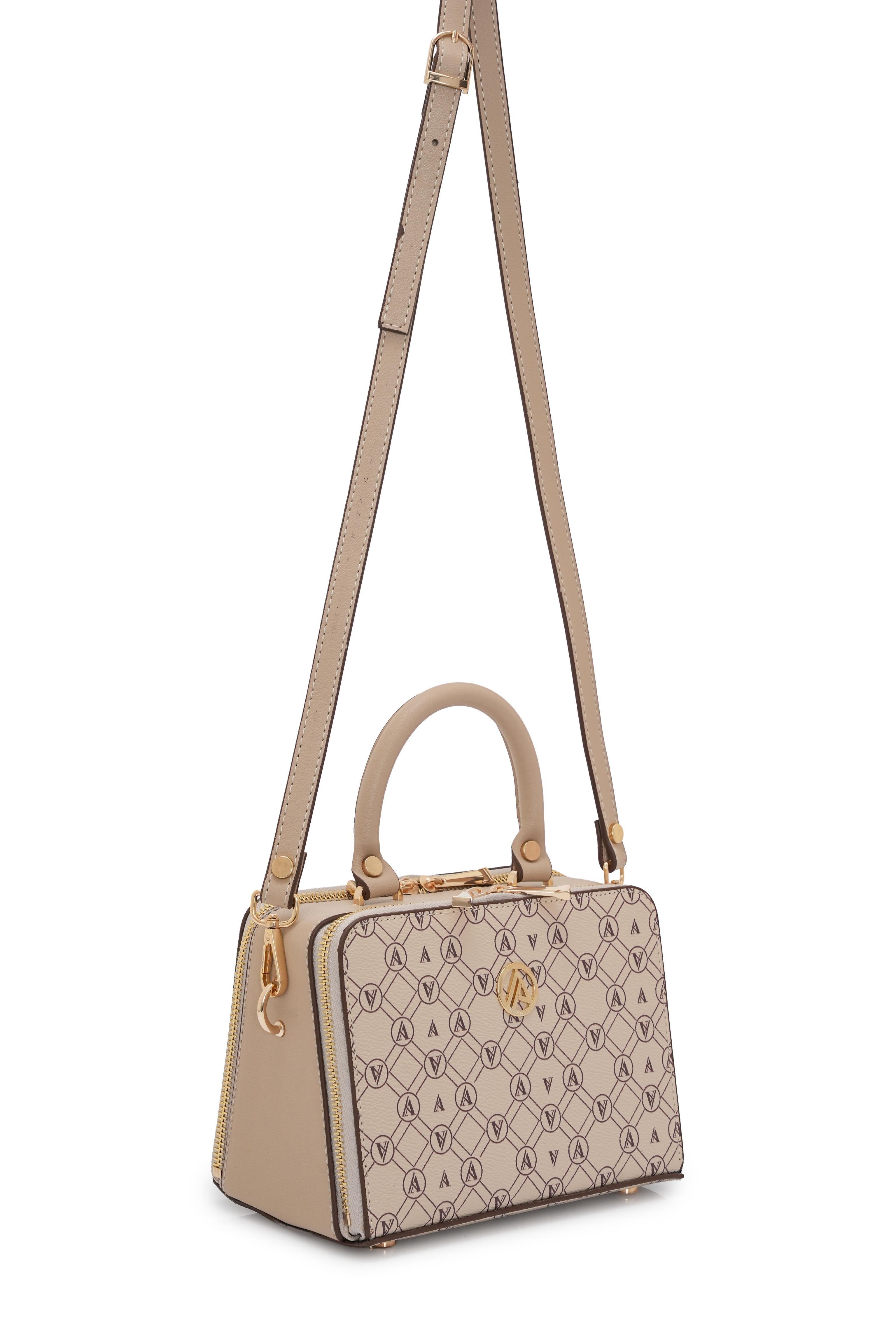 Armine Trend Arm168 Clup Çanta - Bej Logolu
