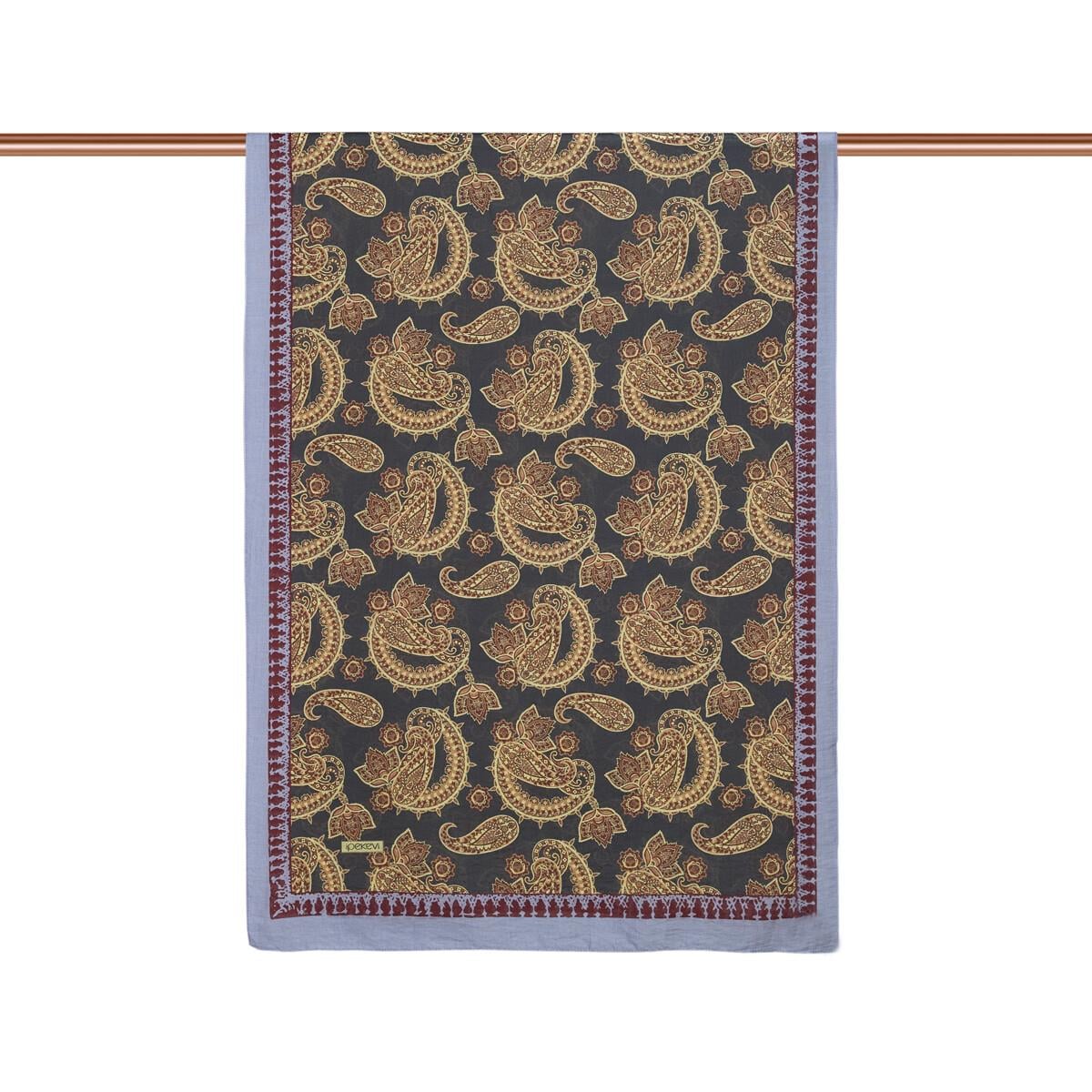 İpekevi 02888 Dört Mevsim Şal - Siyah Gold