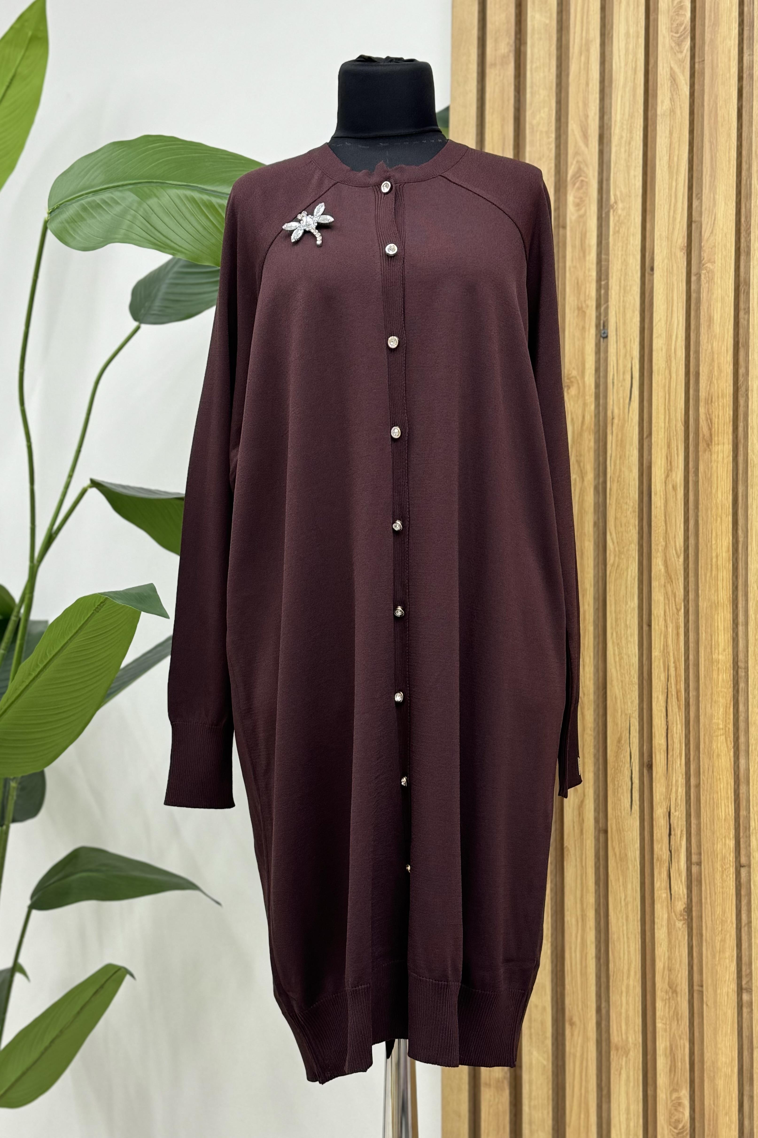 İNVEE İnvee 6283 Yusufcuk Detay Düğmeli Hırka - Mürdüm İnvee 6283 Yusufcuk Detay Düğmeli Hırka - Mürdüm  Kazak & Hırka