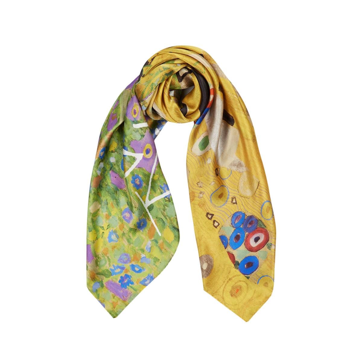 İPEKEVİ İpekevi 01113 Öpücük Saten İpek Eşarp - Gustav Klimt  Eşarp 