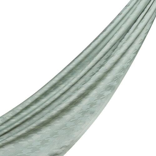İPEKEVİ İpekevi 06606 Kazayağı Desenli Pamuk İpek Şal - Verde  Şal 