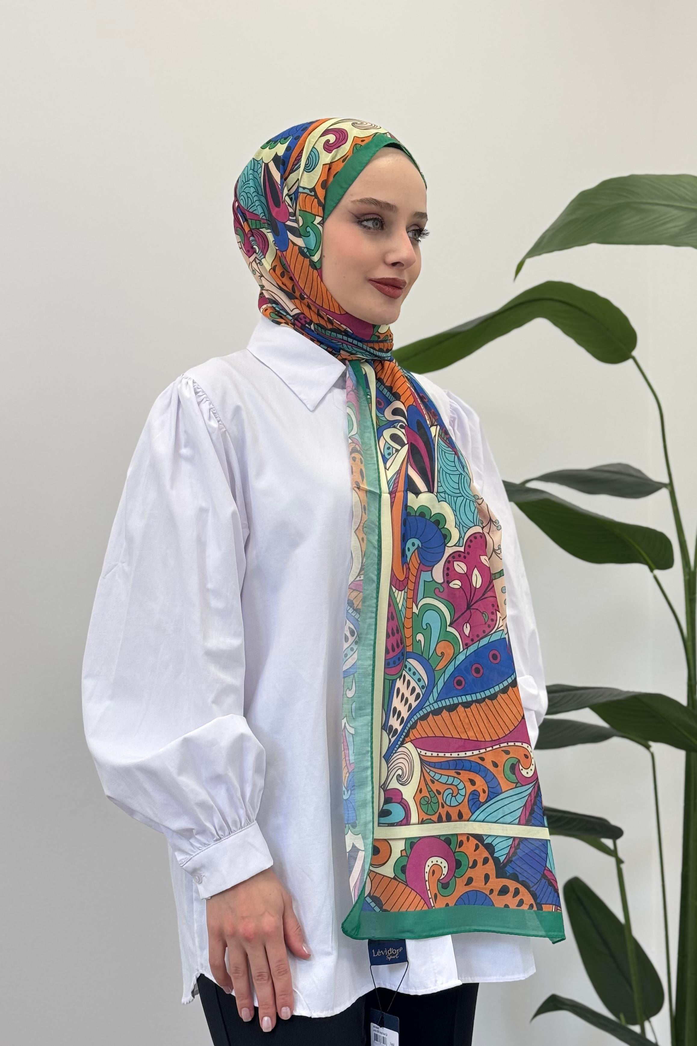 LEVİDOR Levidor 2000 Dalga Desen Şal - Yeşil Levidor 2000 Dalga Desen Şal - Bilen Giyim Şal 