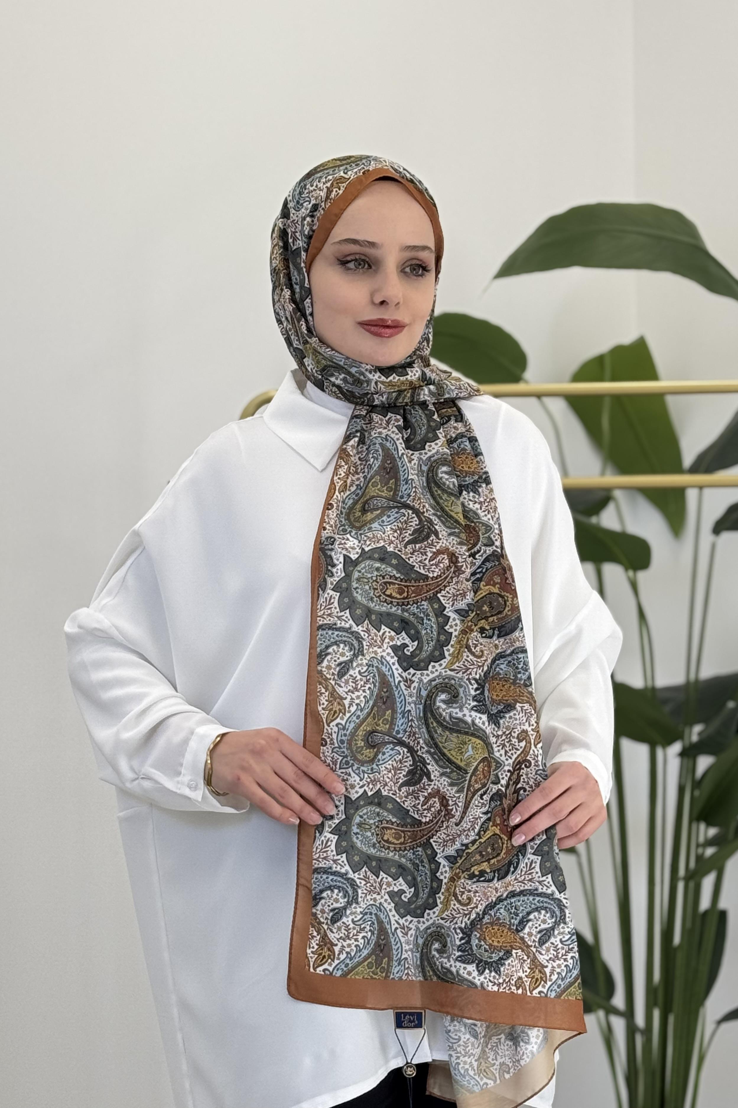 LEVİDOR Levidor Lcs Damla Desen Şal - Safran Levidor Lcs Damla Desen Şal - Bilen Giyim Şal 
