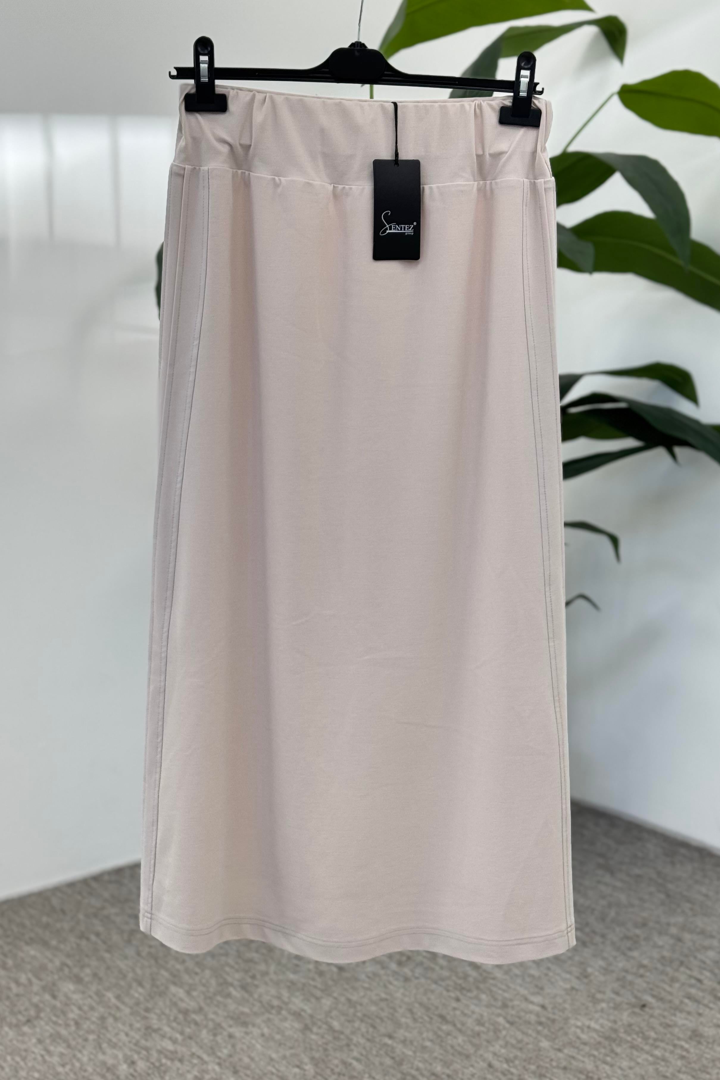 SENTEZ Sentez 5461 Yanı Nervürlü Etek - Taş Sentez 5461 Yanı Nervürlü Etek - Bilen Giyim Etek 