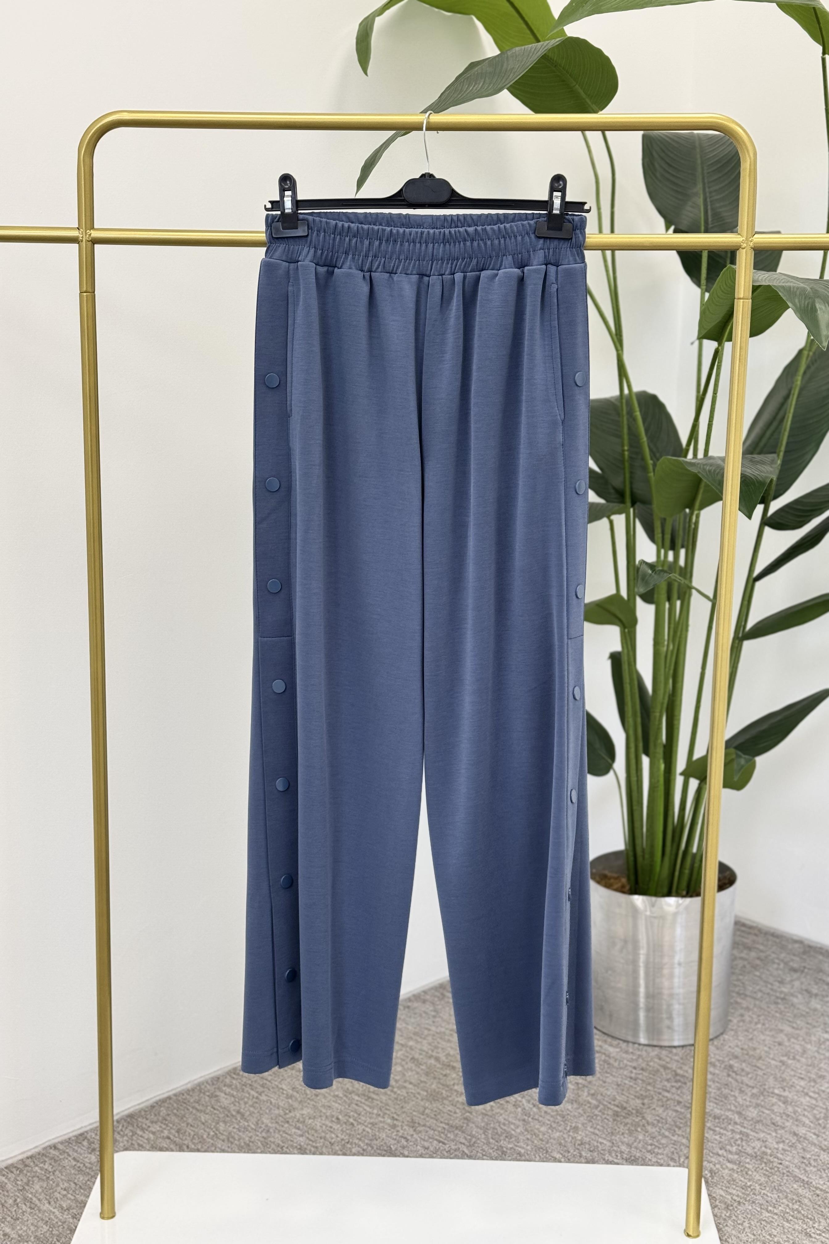 Sentez Sentez 5569 Bambu Geniş Paça Pantolon - İndigo  Pantolon 