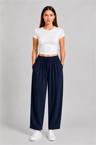 Basic Lastikli Pantolon 1005787 - Lacivert