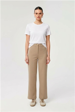 Sentez 5679 Streç Boru Paça Pantolon Camel