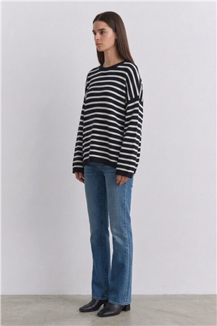 Çizgili Tunik 146049 Siyah - Beyaz