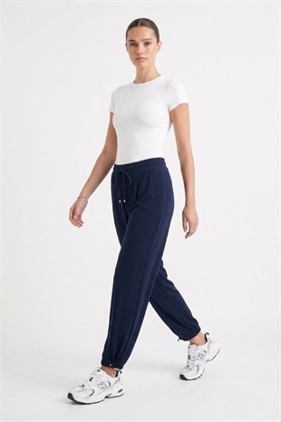 Paçası Büzgü Detay Pantolon 18322 F.Navy