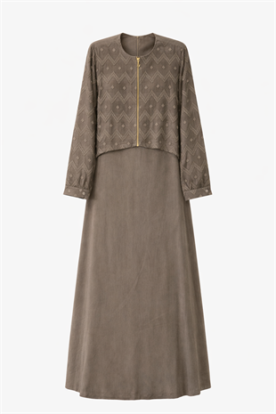 Nuss 2031 Elbise - Vizon