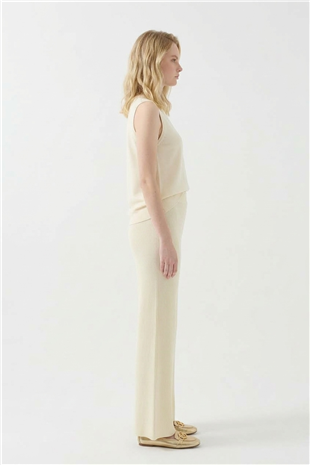 Fitilli Bol Paça Pantolon 146030 Taş