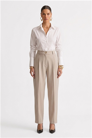 Sentez 5692 Aves Gabardin Pantolon Bej Pantolon SENTEZ 