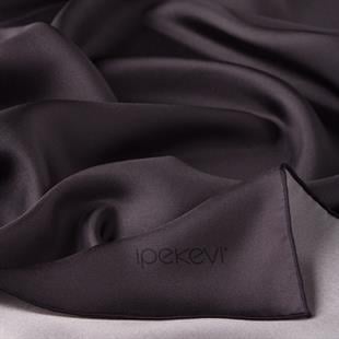 İpekevi 01116 Düz Tivil İpek Eşarp - Füme