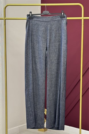 Ceremony 26Y307 Arkasi Lastikli Bol Paça Keten Pantolon - Orjinal