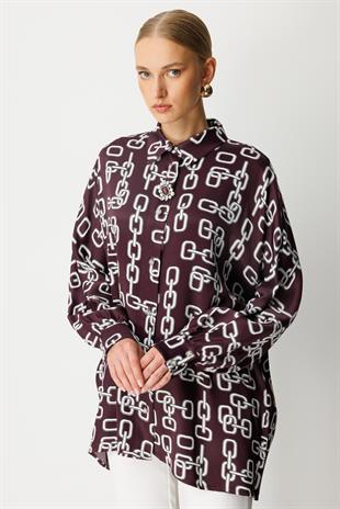 Ghisa 4093 Tunik - Bordo Zincir