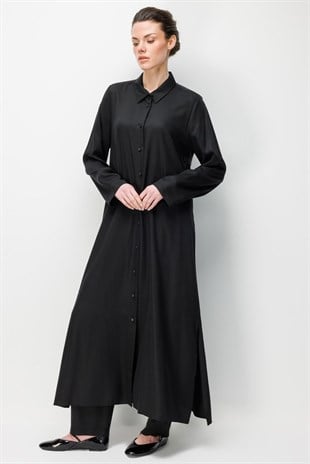 Micca 261898 Uzun Tunikli Pantolonlu Takım - Siyah