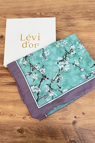 Levidor 21215 Çiçek Desen Şal - Lila Şal LEVİDOR 