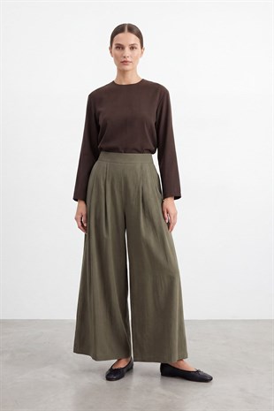 Basic Bol Paça Pantolon 18310 - Koyu Haki