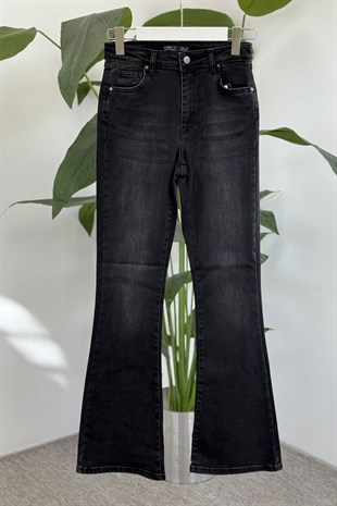 Yüksek Bel İspanyol Paça Jean 1030 - B. Black