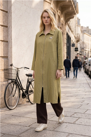 Yaka Aksesuar Detay Kap 15308 Olive